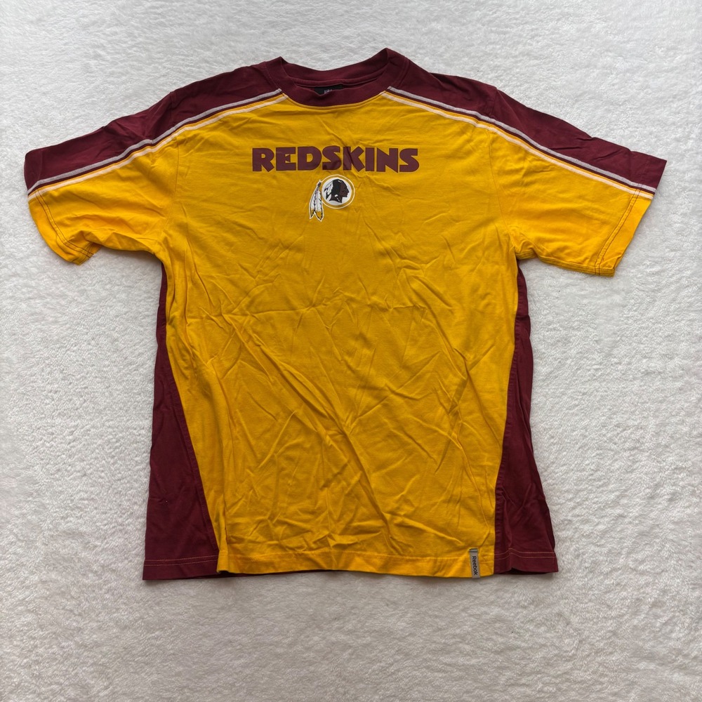Reebok NFL Washington Redskins T-Shirt Mens Large Yellow Burgundy 2460A 09